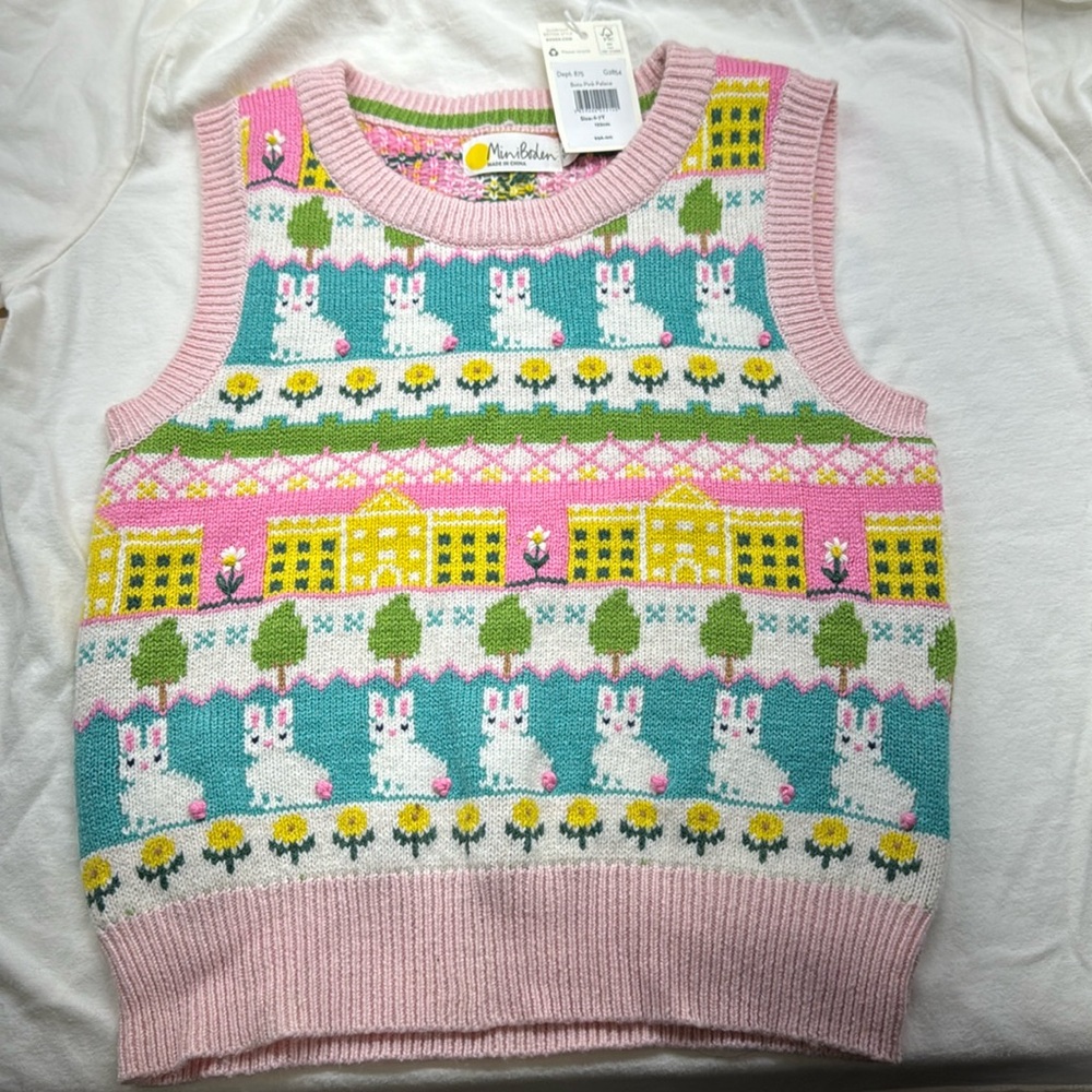 Mini Boden Bunny Vest - NWT